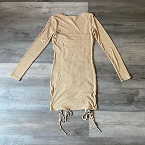 Princess Polly Ribbed Bodycon Dress Long Sleeve Adjustable Stretchy 4 - Picture 6 of 10